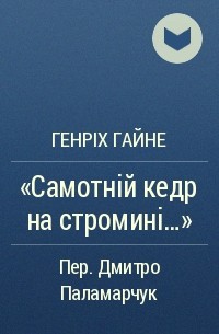 «Самотній кедр на стромині…»